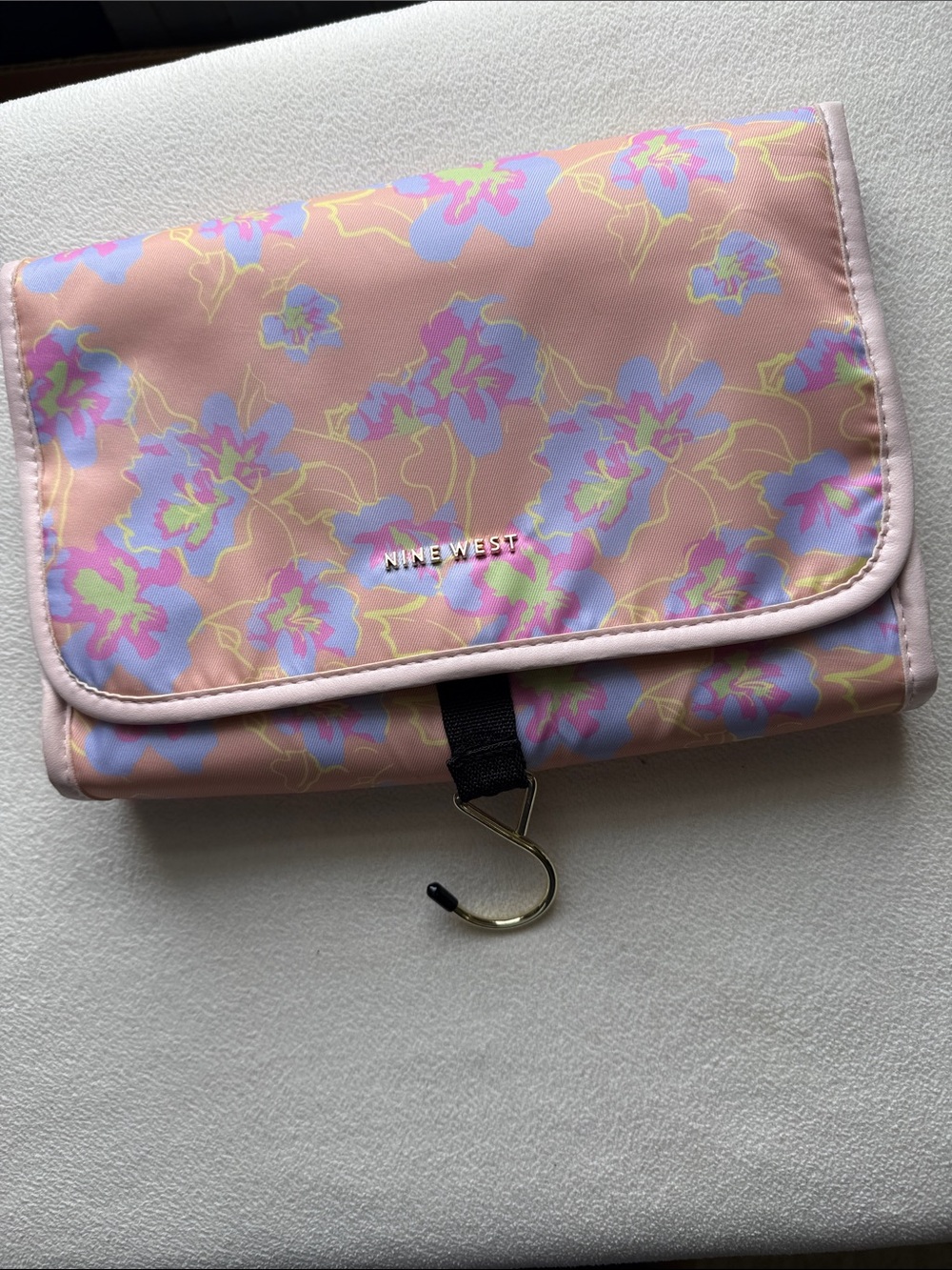 Nine West Pastel Floral Hanging Cosmetic Bag